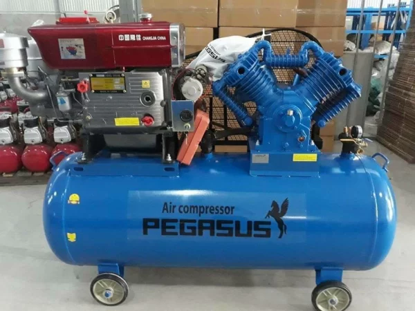 Máy nén khí chạy dầu diesel 10hp 330l áp 12.5 Pegasus 10 Máy nén khí chạy dầu diesel 10hp