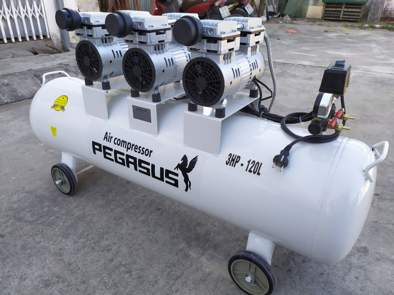 Máy nén khí không dầu 3hp Pegasus TM-OF750x3-120L 6 Máy nén khí không dầu 3hp Pegasus TM-OF750x3-120L
