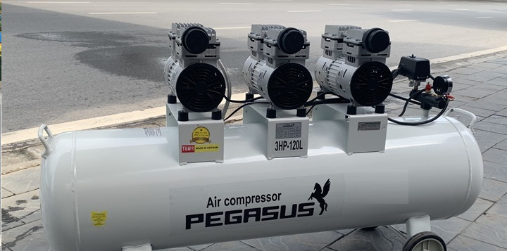 Máy nén khí không dầu 3hp Pegasus TM-OF750x3-120L 2 Máy nén khí không dầu 3hp Pegasus TM-OF750x3-120L