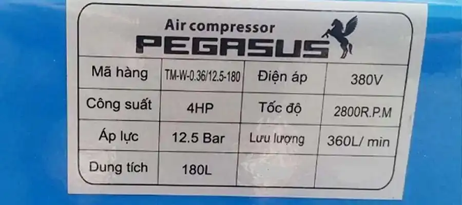 Thông số máy nén khí